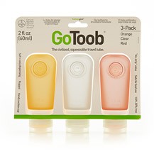 humangear GoToob 3 pack - clear/orange/red - (2 fl oz)